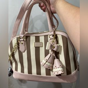 BETSY JOHNSON LARGE PINK CROSSBODY BAG